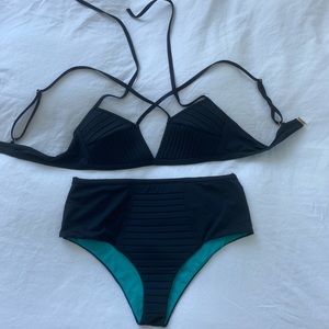 Panarea black high wasted bikini